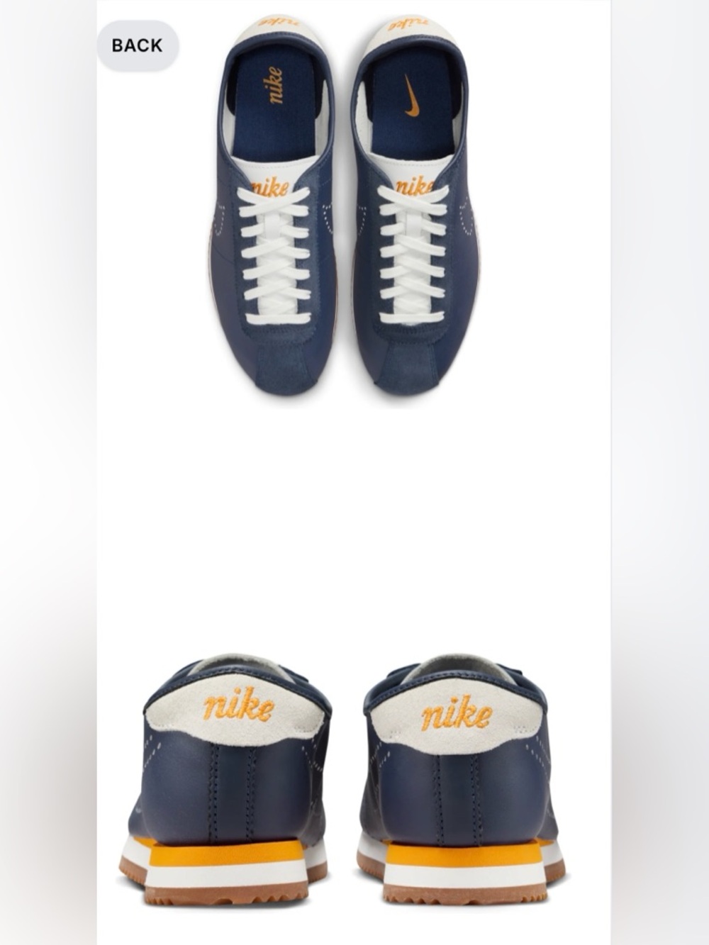 Nike Cortez Leather Midnight Navy/Summit White/Gum Medium Brown/Bright Ceramic - Picture 2 of 6